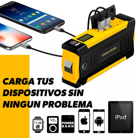 Arrancador/Iniciador de Batería Para Autos y Motos 4 en 1 🚗⚡ Bomba de aire + ENVIO GRATIS