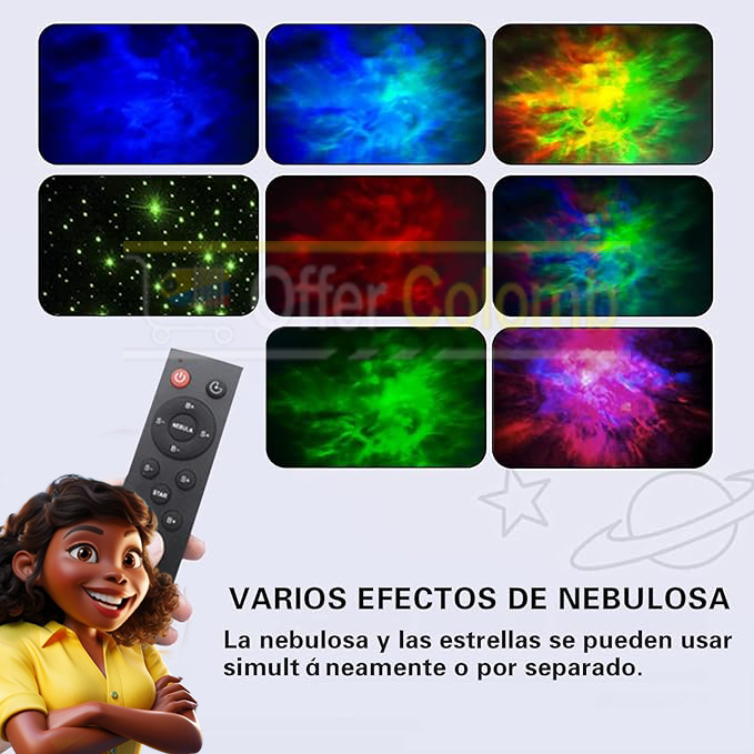 Proyector Espacial de Galaxia, Nebulosa y Estrellas