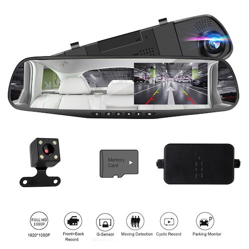 🚗 DualView Mirror – Espejo Retrovisor con Doble Cámara Full HD + Regalo Especial + WIFI GRATIS 🎁