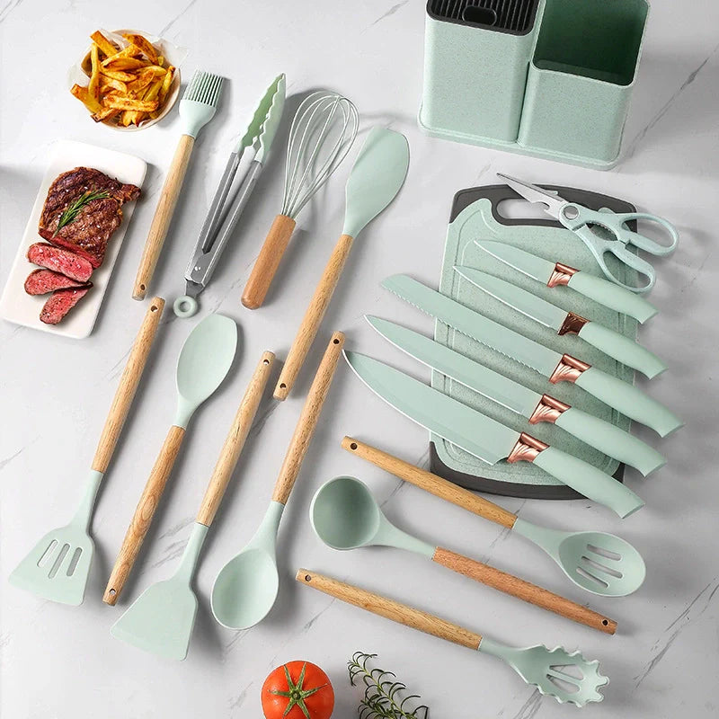 Set De 19 Utensilios De Cocina Silicona