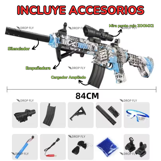 PISTOLA DE HIDROGEL MODELO: FUSIL M4A1 + 10.000 BOLITAS ¡GRATIS!
