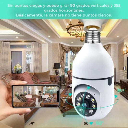 Camara Ip Tipo Bombillo 360º Robotica Wifi Vision Nocturna