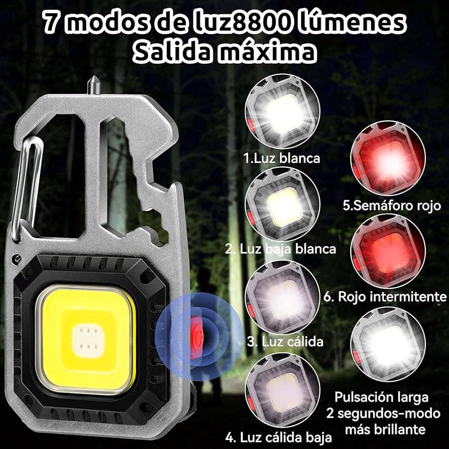 🔥 COMPRE 1 Y LLÉVATE 2 🔦Linterna llavero Cob Led 4 en 1  multifunción - ENVÍO GRATIS