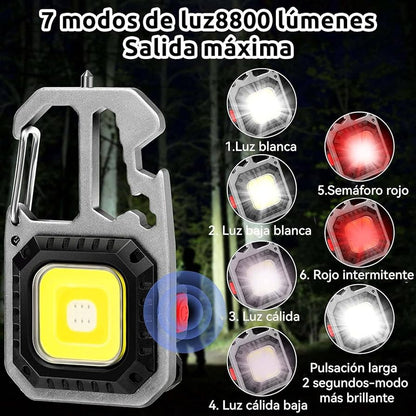 🔥 COMPRE 1 Y LLÉVATE 2 🔦Linterna llavero Cob Led 4 en 1  multifunción - ENVÍO GRATIS