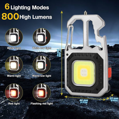 🔥 COMPRE 1 Y LLÉVATE 2 🔦Linterna llavero Cob Led 4 en 1  multifunción - ENVÍO GRATIS