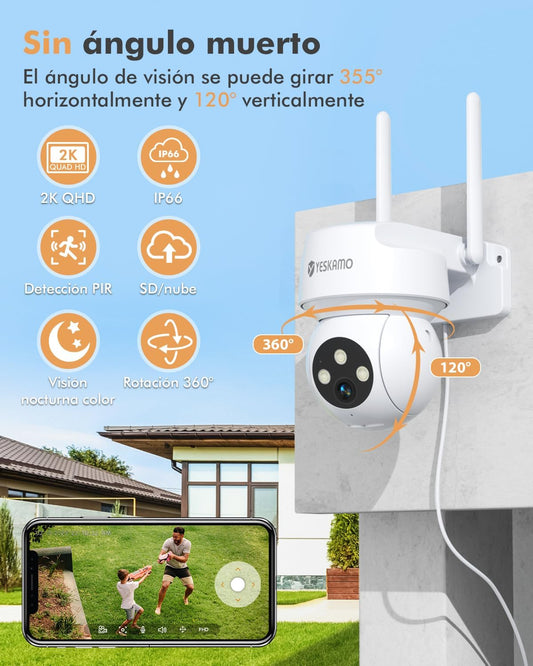 SolarGuard™ 360º 4K – Seguridad 24/7 Sin Cables Ni Facturas de Luz