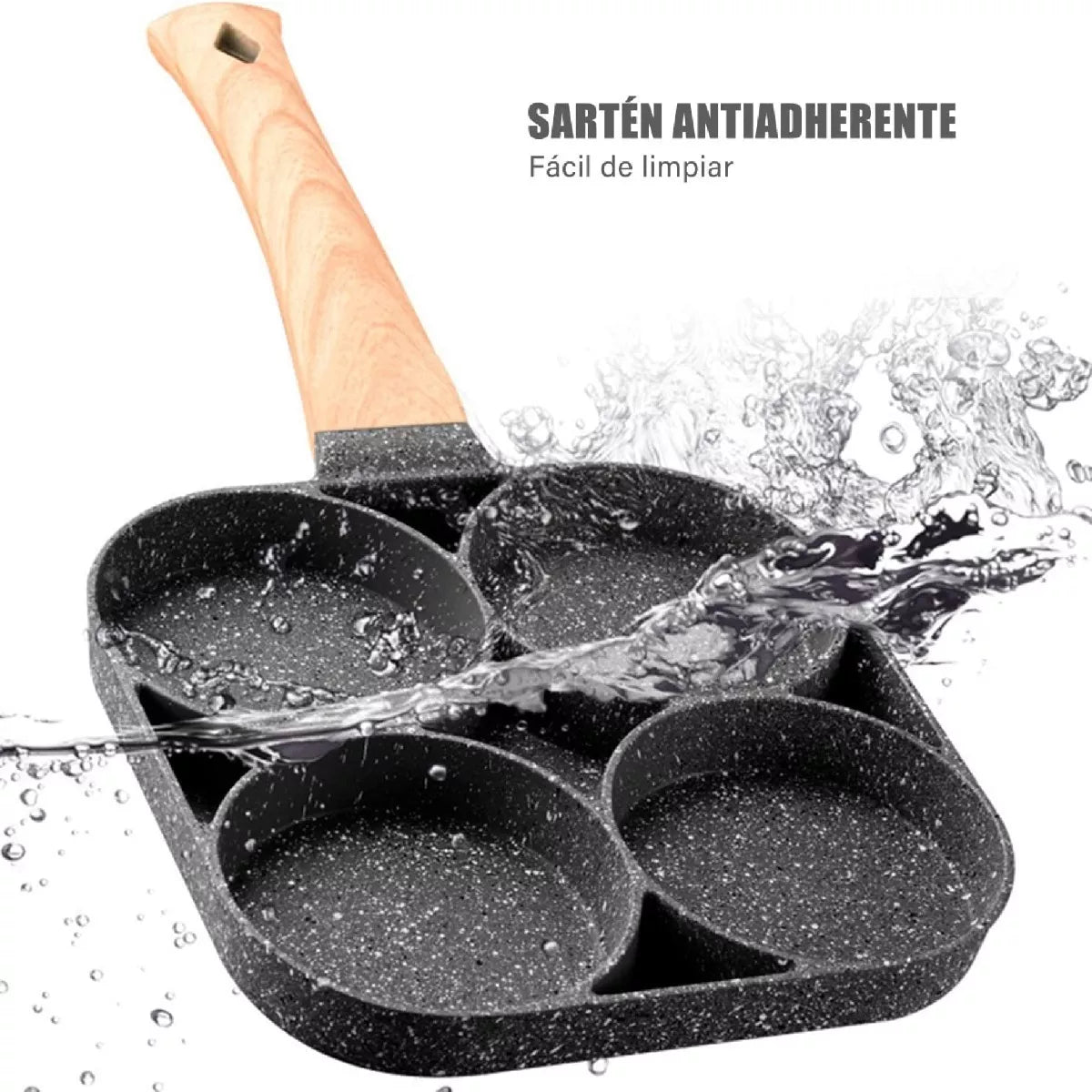 Sartén Antiadherente 4 Puestos 🌟🔥 ¡COCINA SIN LÍMITES CON NUESTRA SARTÉN 4 EN 1! 🔥🌟