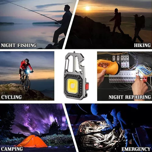 🔥 COMPRE 1 Y LLÉVATE 2 🔦Linterna llavero Cob Led 4 en 1  multifunción - ENVÍO GRATIS