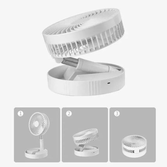Mini ventilador de columna plegable silencioso portátil recargable retráctil
