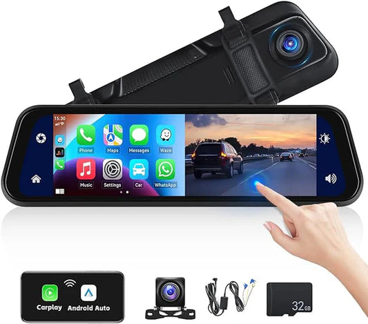 🚗 MirrorCam Pro – Espejo Retrovisor con Cámara Delantera y Trasera | Visión Total y Seguridad