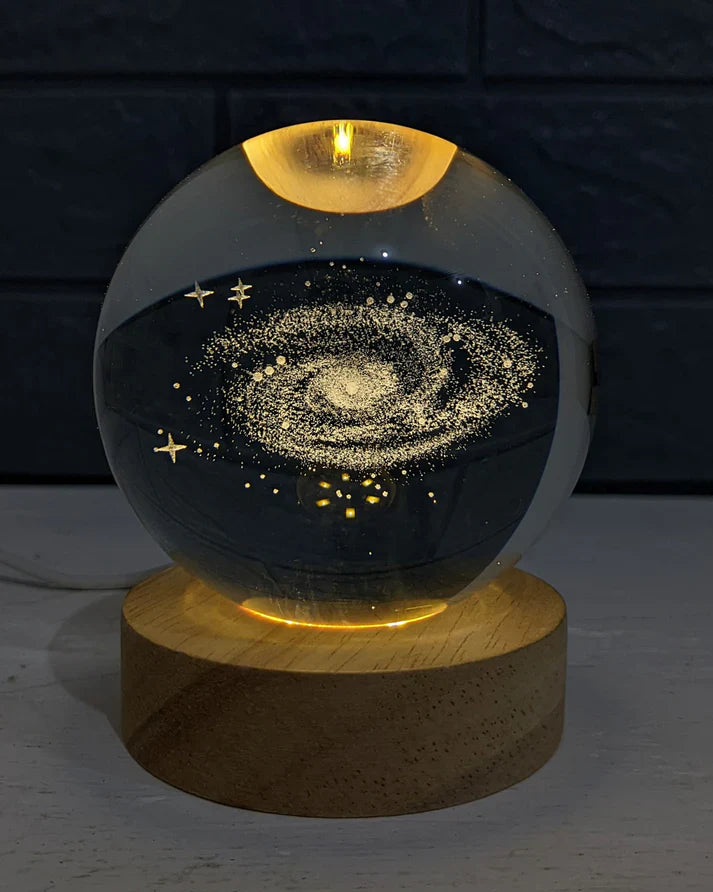 Esfera De Cristal Con Base De Madera