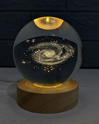 Esfera De Cristal Con Base De Madera