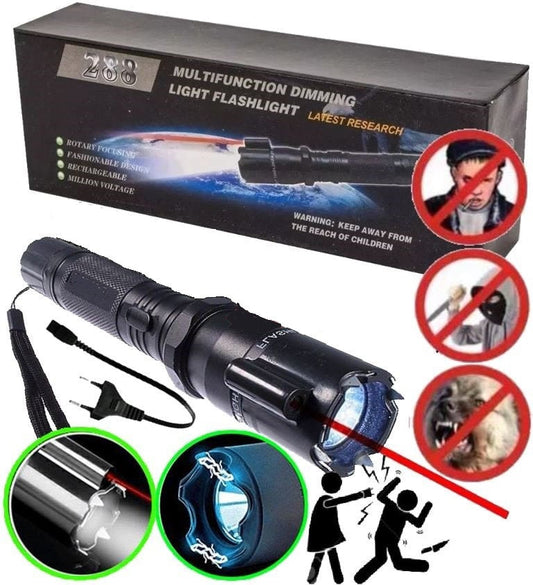 Linterna con Descarga Electrica Y Laser
