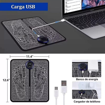 Tapete Masajeador EMS de pies + Mini parche MUSCULAR GRATIS + 50% de descuento